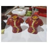 ASIAN KIMONA CERAMIC CANDLE HOLDERS