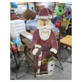 WOOD FOLKART SANTA BIRDHOME