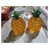 (2) GLASS PINEAPPLE PAPER WEIGHTS