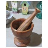 WOOD MORTAR & PESTLE