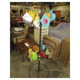 DISPLAY STAND W/ COLLECTION OF METAL BIRDHOUSES