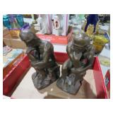 (2) HEAVY RESIN THE THINKER BOOK ENDS
