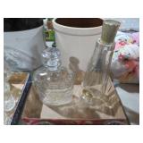 (2) VINTAGE GLASS DECANTORS