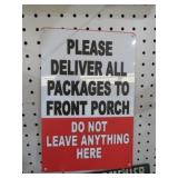 METAL PACKAGE DELIVERY ADV. SIGN