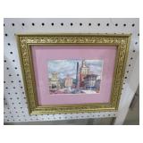 GOLD  FRAMED ASHEVILLE, NC  WATERCOLOR PAINTING