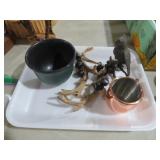 COLL. FIGURINES, ANTLERS , SOUVENIR CUP & MISC