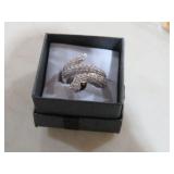.925 LADIES CZ SNAKE RING SZ 5