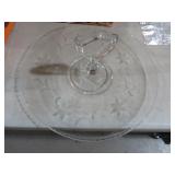 VTG GLASS ETCHED SANDWICH TRAY