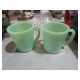 (2) FIREKING JADEITE COFFEE MUGS