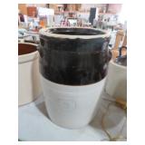 3 GALLON BRN/WHITE CROCK CHURN - NO LID