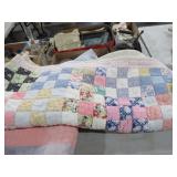VTG HANDSTITCHED FULL SZ  BLOCK QUILT