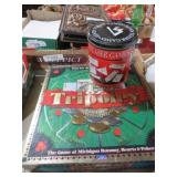 TRIPOLEY GAME IN BOX & CANNISTER OF GAMES