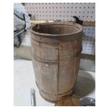 OLD WOOD BANDED NAIL KEG