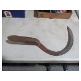 VINTAGE WOOD HANDLE SICKLE