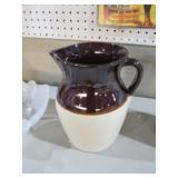 VTG MCCOY BROWN & WHITE CROCK PITCHER