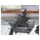 MID CENTURY STYLE CERAMIC SHIP STATUE