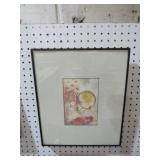 FRAMED WOMEN W/ BENDIR WATERCOLOR PRINT