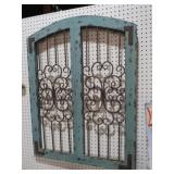 ORNATE METAL & WOOD WINDOW GRATE
