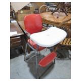 VTG METAL RED/WHT HIGH CHAIR