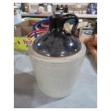 NICE OLD BROWN & WHITE CROCK JUG
