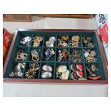 DISPLAY TRAY W/ ESTATE EARRINGS