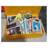 YELLOW TUB W/ NASCAR, BATMAN, NINJA TURTLE & CARDS