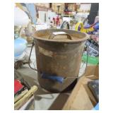 OLD METAL  BUCKET WITH HANDLE