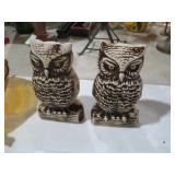 MID CENTURY CERAMIC OWL SET