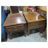 (2) SOLID WOOD 1 DWR SIDE TABLES