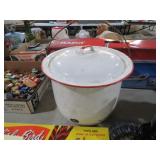 2 - GALLON OLD ENAMEL POT WITH LID