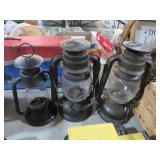(3) VINTAGE STYLE METAL LANTERNS