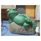 PAINTED FROG GARDEN STATUE