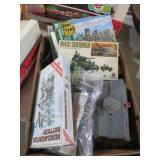 BOX OF VINTAGE MILITARY MODELS & MISC