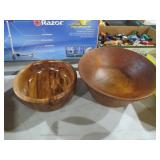 (2) HAND MADE WOOD BOWLS