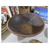 LARGE WOOD DOUGH BOWL