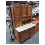 VTG OAK SCHEIRICH 2 PC KITCHEN CAB. W/ SIFTER