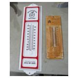 (2) VINTAGE METAL ADVERTISMENT THERMOMETERS