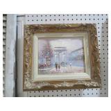 GOLD ORNATE FRAMED ARTIST SIGNED OIL ON CANVAS