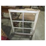 PAINTED OLD WOOD 6 PANE WINDOW