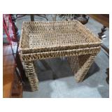 WOVEN CENTER TABLE W/ LIFT OFF SERVING TRAY
