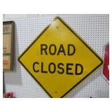 VTG METAL ROAD CLOSED SIGN