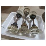 (3) VTG DOUBLE HANDLE GLASS DOOR KNOBS