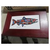 VTG SIGNED ROXANA LEASK SALMAN ARTWORK ON TILE
