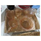 PINK DEPRESSION GRAPE & LEAF BOWLS & CUPS