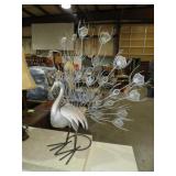 LARGE METAL PEACOCK GARDEN DECOR