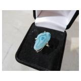 LADIES AGATE DRUZY RING .925 SILVER SIZE 6.5