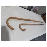 (2) VINTAGE WOOD WALKING CANES