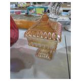 VTG MARIGOLD CANDY DISH W/ LID