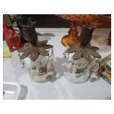 VINTAGE MARBLE & BRASS CANDLE STICKS