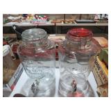 PAIR 2 GAL GLASS DRINK DISPENSERS